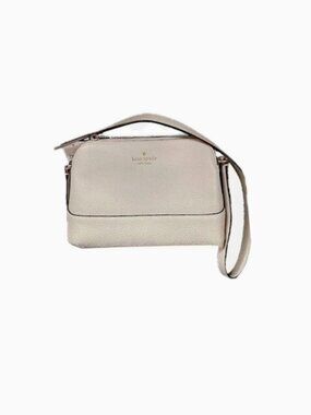 Kate Spade Hanna Crossbody Bag Neutral Pebbled Leather Milk Glass NWT
